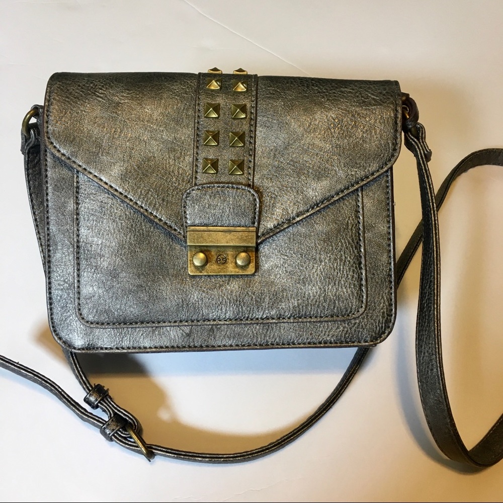Carlos Santana Silver Vegan Leather Studded Xbody